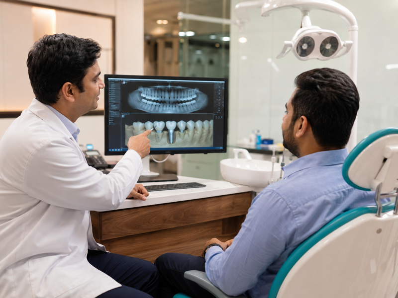 Dental implant consultation at a dental clinic in Faridabad, Delhi NCR